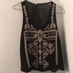 Summer sheer tank with embroidery